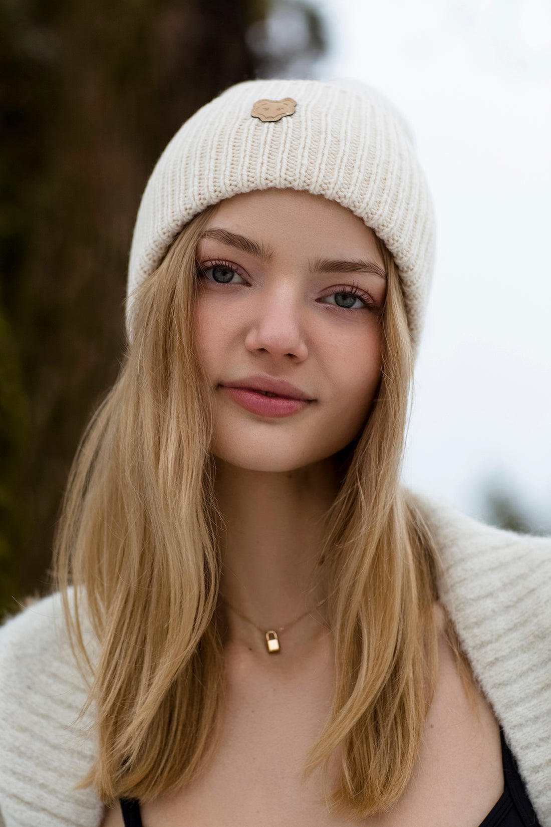 Arctic Breeze Linen White Beanie