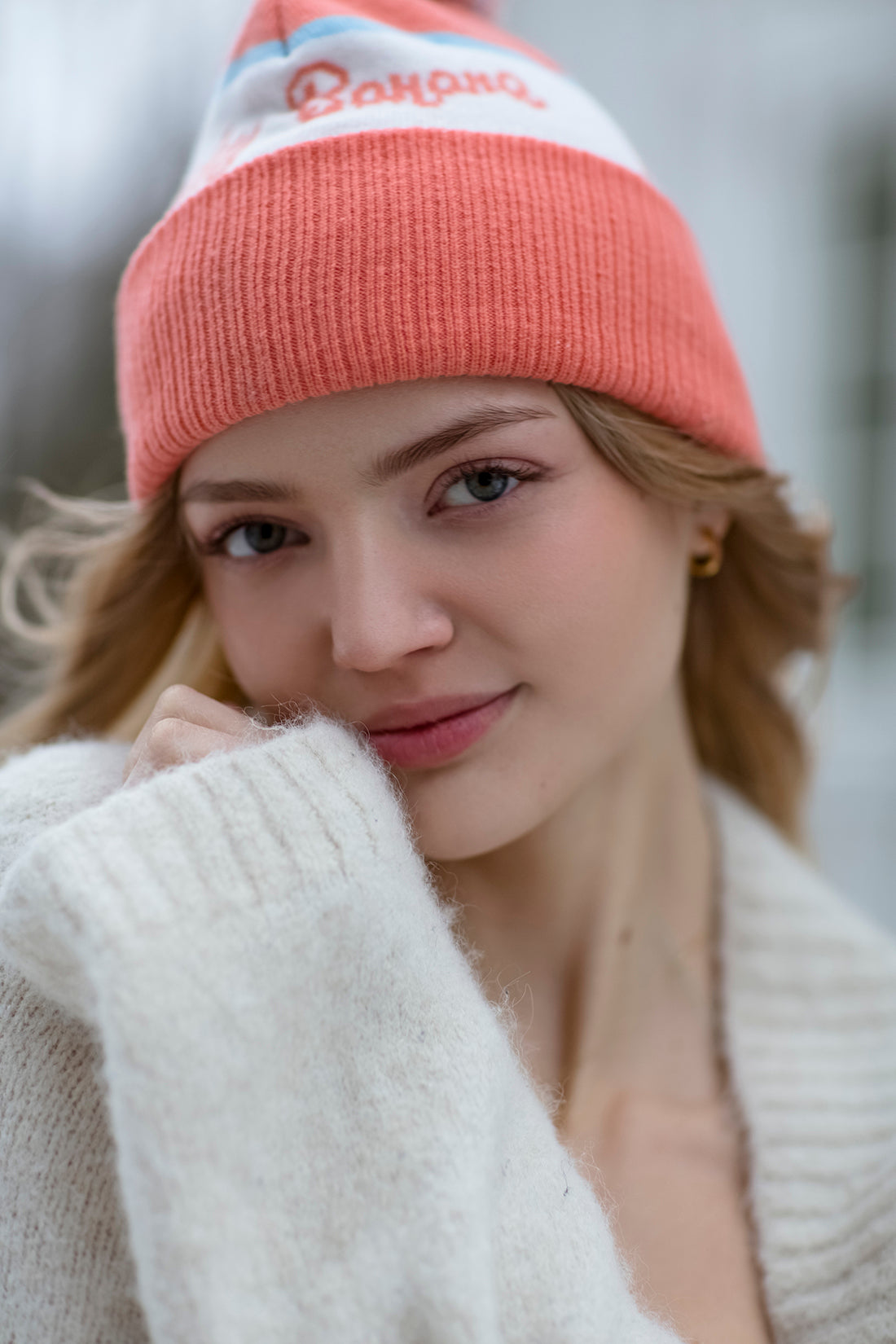 Northern BOMBOM Apricot Beanie
